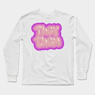 They them groovy pronouns Long Sleeve T-Shirt